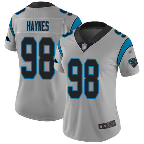 Carolina Panthers Limited Silver Women Marquis Haynes Jersey NFL Football 98 Inverted Legend